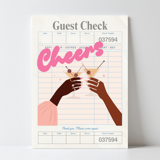 Black Women Art Guest Check Pink Champagne poster print