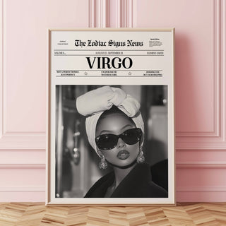 Virgo Newspaper Print Poster