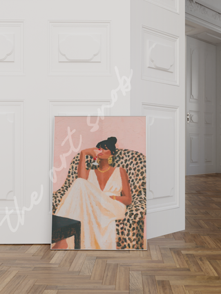 Leopard Lounge poster print
