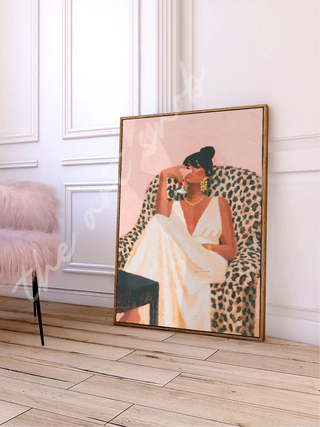 Leopard Lounge poster print