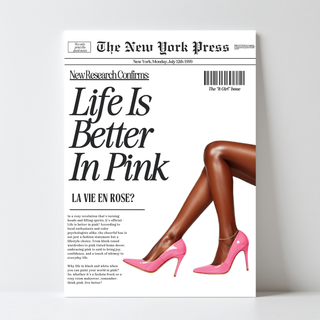  girly wall art, Trendy Newspaper Print Wall Art - Life is better in pink printable wall art - Trendy wall art  girly wall art -Newspaper print
