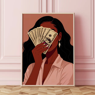 Black girl Art with money 