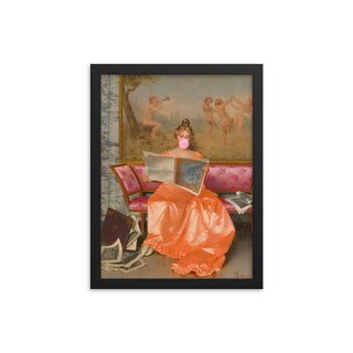 Bubblegum girl FRAMED WALL ART POSTER PRINT