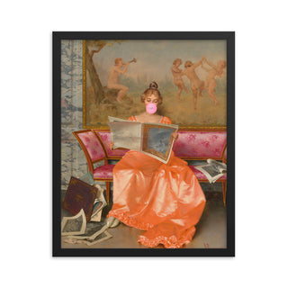 Bubblegum girl FRAMED WALL ART POSTER PRINT