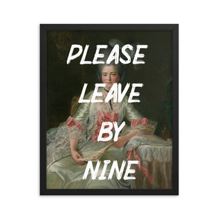 Please leave by nine FRAMED WALL ART POSTER PRINT Framed poster