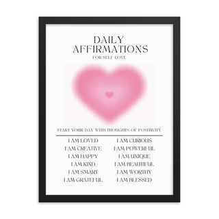 Daily Affirmations Aura / Mental Health FRAMED WALL ART POSTER