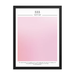 Angel Number 333 Pink FRAMED WALL ART POSTER