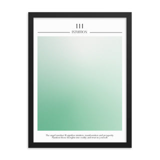 Angel Number 111 Green FRAMED WALL ART POSTER