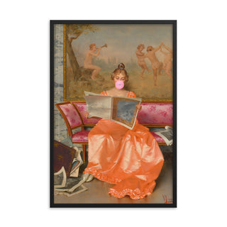 Bubblegum girl FRAMED WALL ART POSTER PRINT