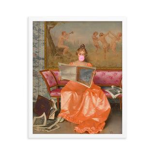 Bubblegum girl FRAMED WALL ART POSTER PRINT