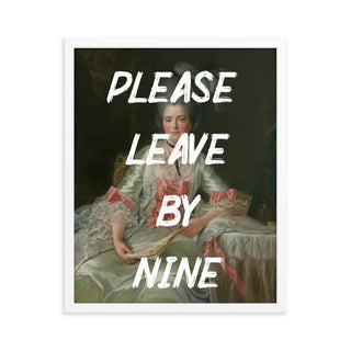 Please leave by nine FRAMED WALL ART POSTER PRINT Framed poster