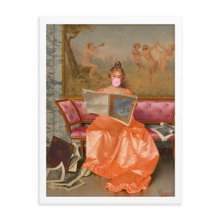 Bubblegum girl FRAMED WALL ART POSTER PRINT