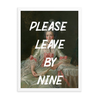 Please leave by nine FRAMED WALL ART POSTER PRINT Framed poster