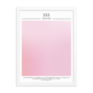 Angel Number 333 Pink FRAMED WALL ART POSTER