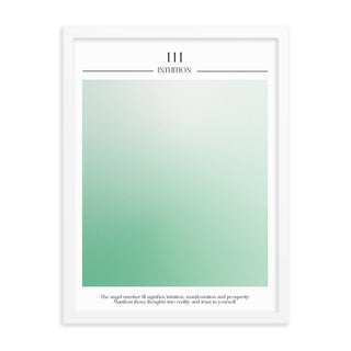 Angel Number 111 Green FRAMED WALL ART POSTER