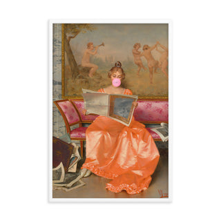 Bubblegum girl FRAMED WALL ART POSTER PRINT