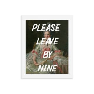 Please leave by nine FRAMED WALL ART POSTER PRINT Framed poster